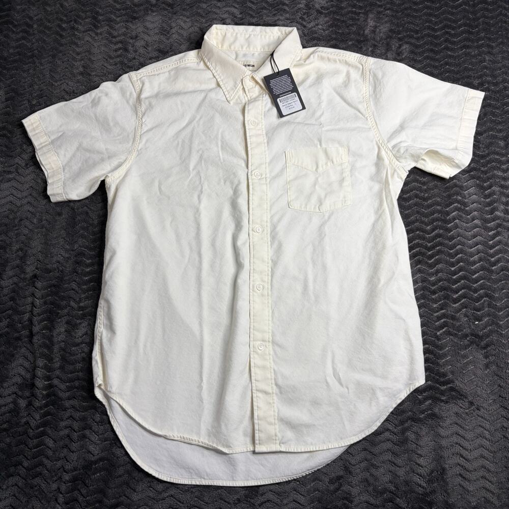 Buck Mason Men’s Large Natural Draped Twill One Pocket short sleeve Shirt